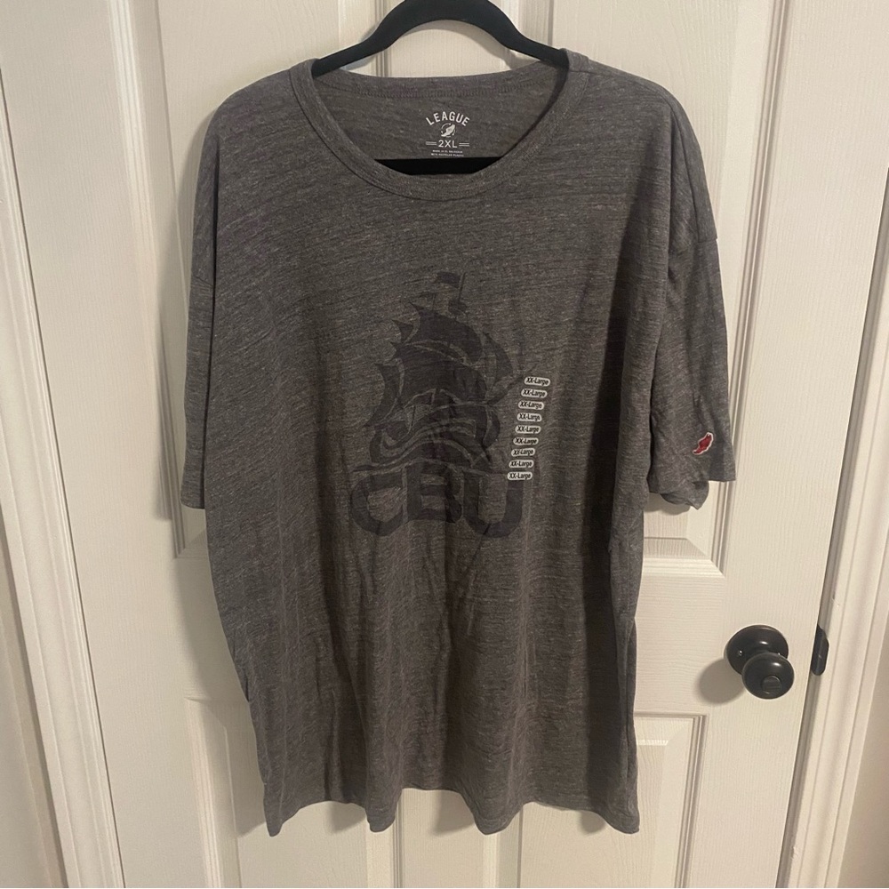 NWT 91 League Christian Brothers University Heather gray tshirt. Size 2XL